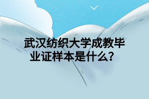 武汉纺织大学成教毕业证样本是什么？