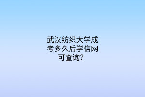 武汉纺织大学成考多久后学信网可查询？